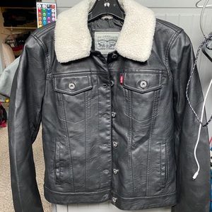 Levi’s Faux Leather Jacket with Sherpa Collar